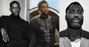 Montagem mostra Damson Idris, Chadwick Boseman como T’Challa e John David Washington em imagens usadas para ilustrar rumores sobre o futuro de Pantera Negra na Marvel
