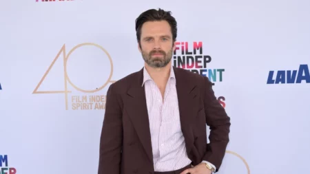 Sebastian Stan posa em evento de cinema