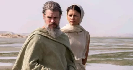 Matt Damon como Odisseu e Zendaya como Atena em cena do novo teaser de A Odisseia