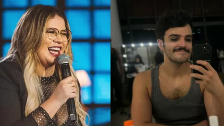 Montagem de fotos com Marilia Mendonça e Daniel Haidar.