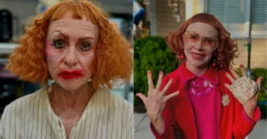 Gladys: Zach Cregger revela o que esperar da origem da vilã Montagem mostra Tia Gladys com dois visuais diferentes em cenas de A Hora do Mal