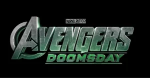 Vingadores: Doutor Destino | Irmãos Russo revelam encontro marcante Logo oficial de Vingadores: Doutor Destino em tons de verde e prata sobre fundo preto