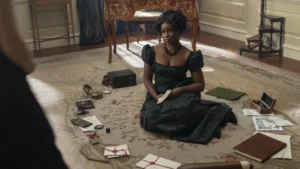 Bridgerton 5ª temporada: tudo sobre a nova fase da série Cena de Bridgerton 5.ª temporada com Masali Baduza interpretando Michaela Stirling