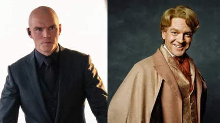 Montagem de fotos com Nicholas Hoult e Kenneth Branagh como Gilderoy Lockhart em Harry Potter.