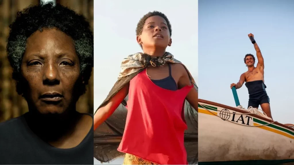 Montagem de fotos com imagens de Vicentina Pede Desculpas, Feito Pipa e 100 dias, filmes que concorrem a uma vaga no Oscar 2027